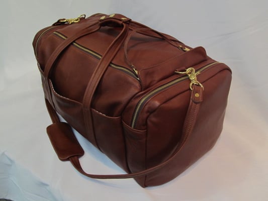 Handcrafted leather travel by by Tanner's Alley Leather.