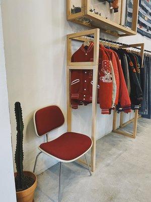 Shop view . Vintage varsity jackets , school cardigans.