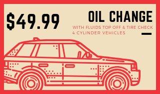 Oil Change on 4 cylinder vehicles - $49.99