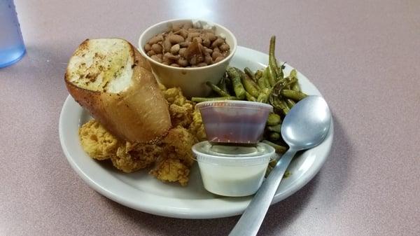 3 & 3, fried shrimp and oysters, with 2 sides - $8.99