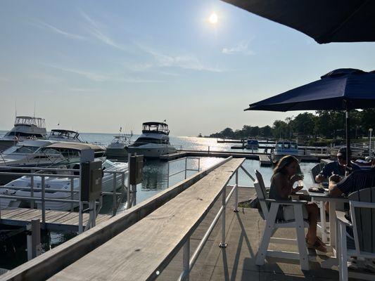 Outdoor seating on the marina, Kelly's Island, Ohio.