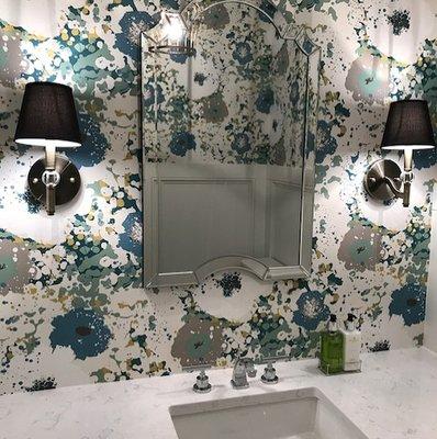 Spontaneity Wallpaper Installed In Master Bathroom