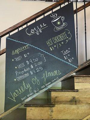 Coffee menu