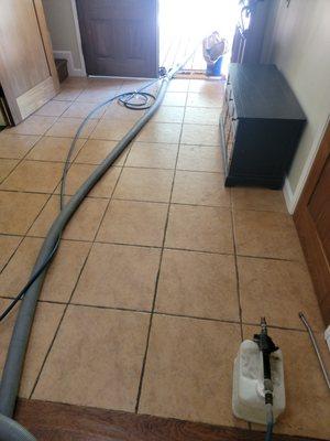 Before tile cleaning