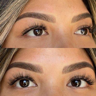 Combo of microblading and shading eyebrows.