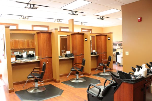 6 stylist stations, pedicure, manicure, esthetician and nail tech