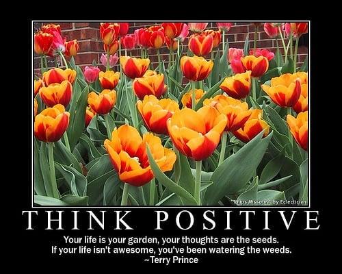 You are in charge of your thoughts. Think positive!