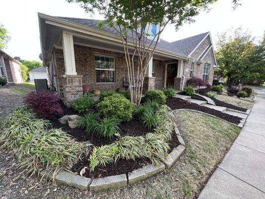 Premium brown mulch install