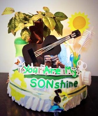 You are my SONshine.  Handmade ukelele and palm tree.