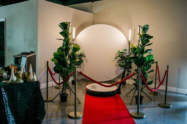 Meet the Epic 360 Photo Booth Experience. Everything except the round backdrop is included. What an amazing setup! Call to book 727-306-1100