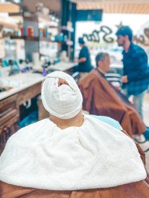 Relax, and try a hot towel face shave.