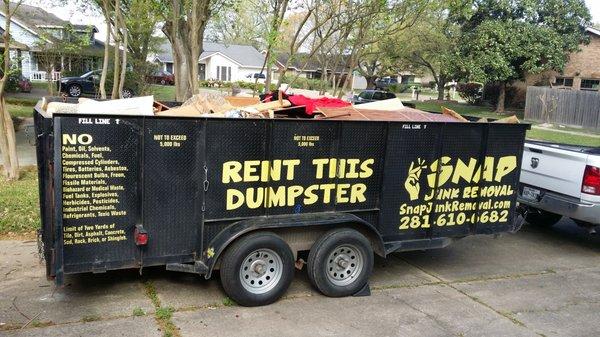 Rent our 15 yard dumpsters and take your time sorting through your stuff