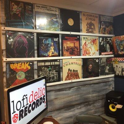 Rare gems record wall.