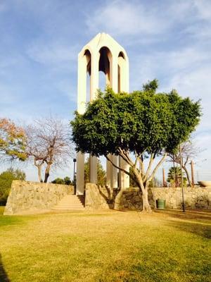 Elegant structure stands 75 feet high.