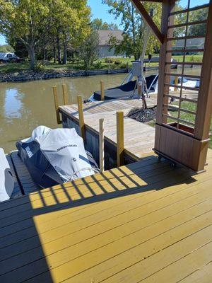 Deck and boat dock stain sealing