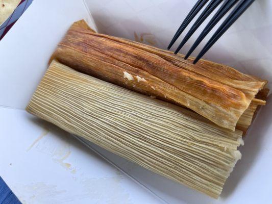 Tamales de pollo and puerco