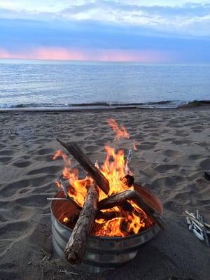 Fire rings on the beach!