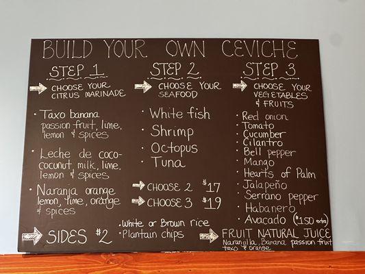 Build your own ceviche!