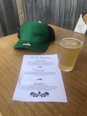 Hat, half-pint, beer flight description