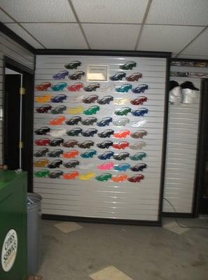 We offer over 100 powder coat colors in stock with availability of close to 10,000!