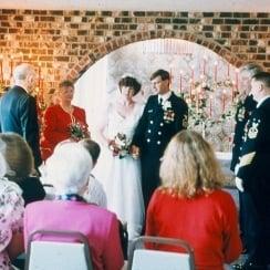 Wedding in the small banquet room at Langes Ranch Park.