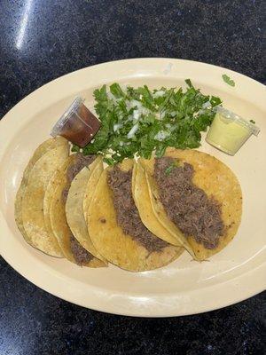 Street tacos! Barbacoa