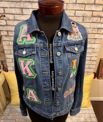 Custom AKA (Alpha Kappa Alpha) patchwork