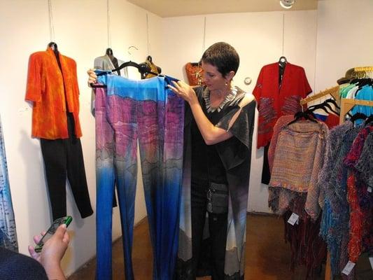 Designer with constellation inspired shawl (photo by anderson wilson)