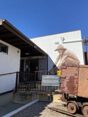 Entrance and wall mural