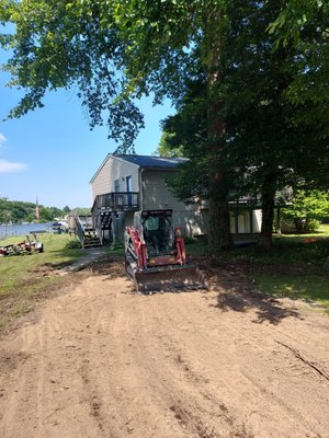 Severn Landscaping filled the graded the area and put down grass seed and straw so it'll be back in no time to a nice part of the yard.