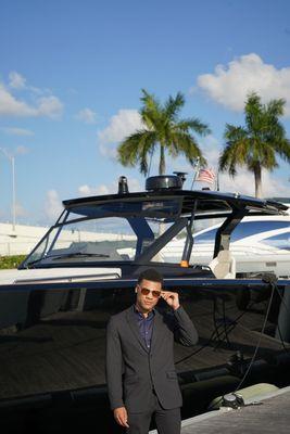 Our founder looking clean next to a Pardo yacht!