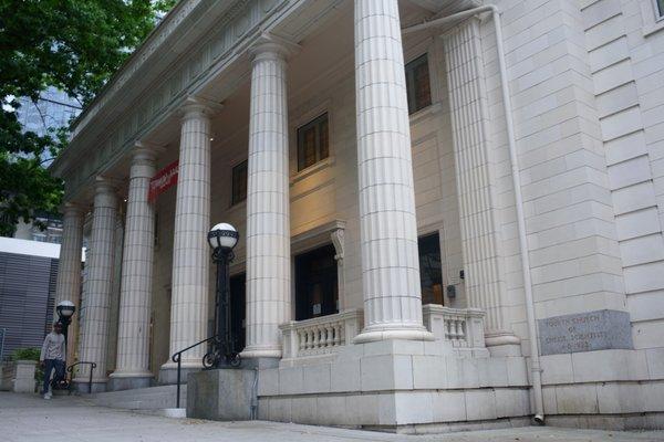 Side view of Town Hall's 8th Avenue entrance