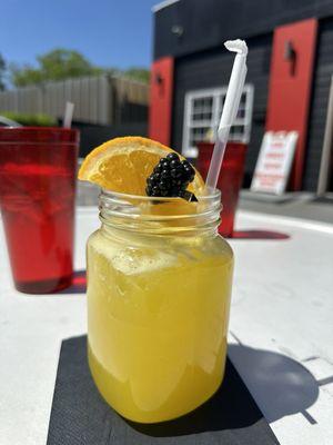 Mango Berry lemonade , freshly made