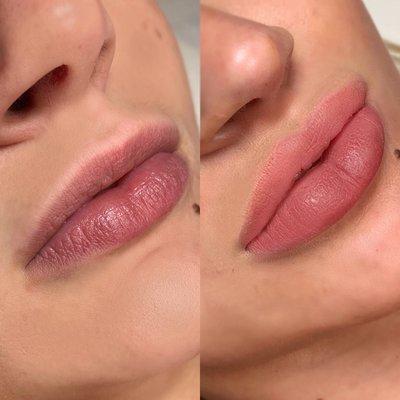 Lip Shading before & after