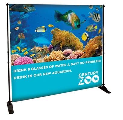 8ft x 10ft Heavyweight 18oz Vinyl Banner UV Coated, scrim laminated, double needle stitched edges, grommets installed