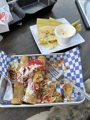 tacos dorados n sweet tamale