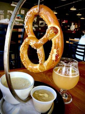 Jumbo pretzel with mustard and beer cheese!