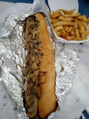 The 12 inch Cheesesteak definitely feeds Two!