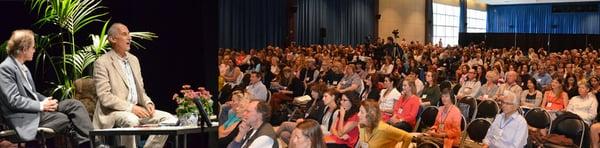 Jack Kornfield and Daniel J. Siegel at "The Neuroscience of Well-Being, Mindfulness and Love" conference Nov. 2013.