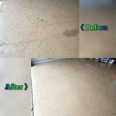 Epoxy before and after floor