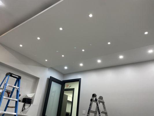 Custom recessed lights , customer stated he needed more lights for his meeting office