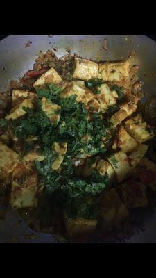 Paneer jalfrezi (stir fried paneer in a delicious dry masala)