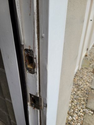 "Repair to weather stripping on door which then wouldn't close or lock after the repair