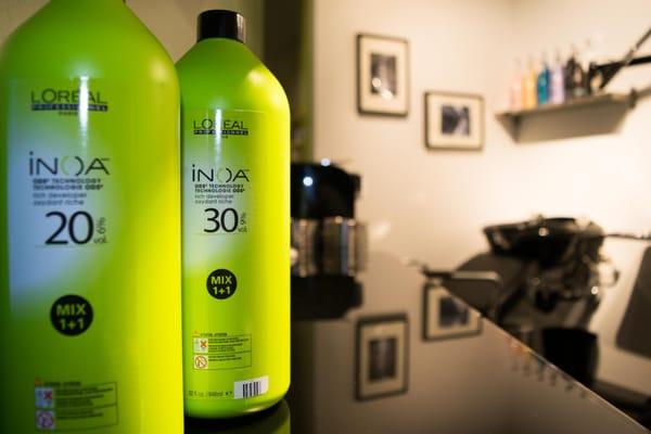 Inoa haircolor is 100% ammonia free permanent hair color.  I use mostly ammonia free products in all of my work.