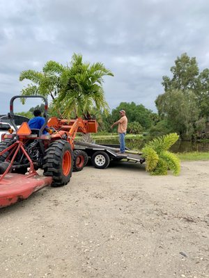 Devin assisting loading our trailer.