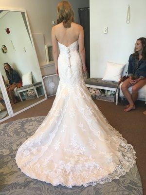 Original back of the dress( pinned to fit)