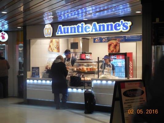 located inside Union Station, near the escalator on the south side of the food court