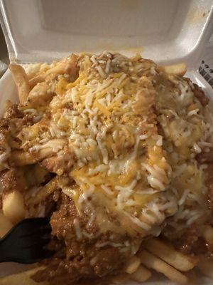 Chilli Cheese Fries $10 for a large