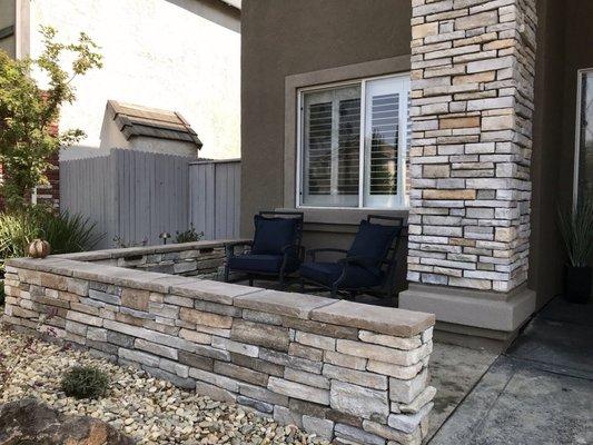 New patio and sitting wall - loving it!