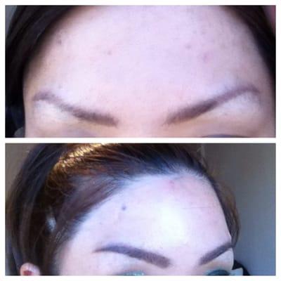 3D tattoo(feathering augmentation )for Eye Brow
 Before(got tattoo from some where before) & After 3D tattoo